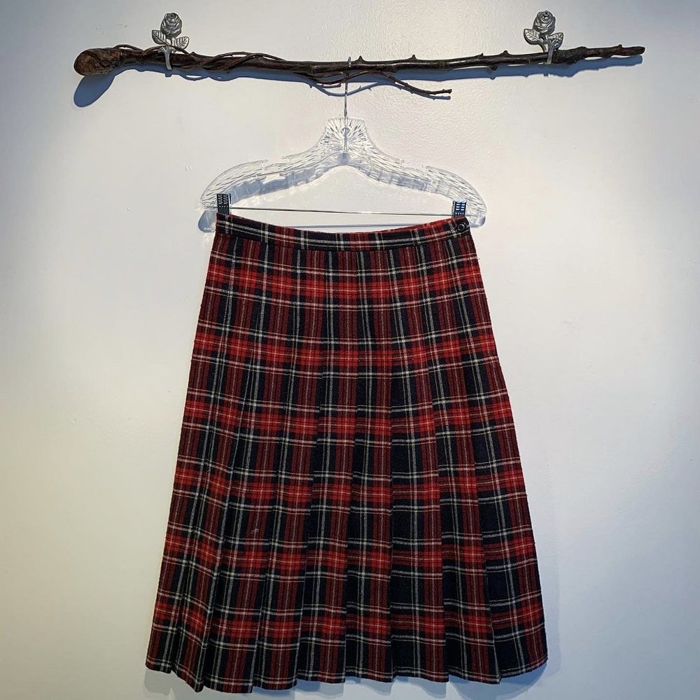 Pleated Plaid Latch On Skirt